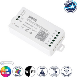GLOBOSTAR(R) 73415 SP801E MATRIX Pixel Addressable RGB Controller DC 5-24V IP20 - WiFi + Art-Net + SPI/TTL + 4x1024 IC - M10xΠ4.5xΥ2cm