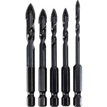 DELI DELI σετ τρυπάνια DH-CZZ005-ED2 για γυαλί, 40Cr YG6X, 4/5/6/8/10mm, εξάγωνο, 5τμχ