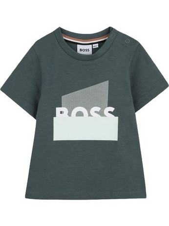 BOSS ΒΡΕΦΙΚΟ ΠΡΑΣΙΝΟ ΒΑΜΒΑΚΕΡΟ T-SHIRT ΜΕ ΣΤΑΜΠΑ ΛΟΓΟΤΥΠΟ ΑΓΟΡΙ (3617166005335)