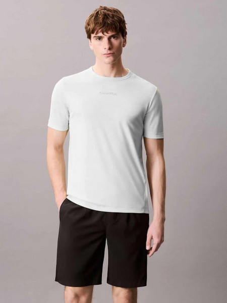 Ανδρικό T-shirt Calvin Klein - Λευκό Του Πάγου με κοντό μανίκι - Βαμβακερό