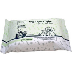 Madpet Υγρομάντηλα Τσέπης Χωρίς Άρωμα 15τμχ