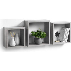 Σετ Ράφια Τοίχου Cubes Homea - White Oak - 3 τεμάχια 6RAN789CB