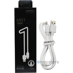 Treqa CA-8061 USB 3.0 to micro USB Cable Λευκό 1m (101231)