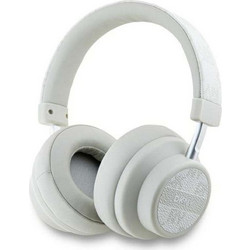 DKNY Checkered Pattern Pearl Ασύρματα Bluetooth Ακουστικά Over Ear Λευκά
