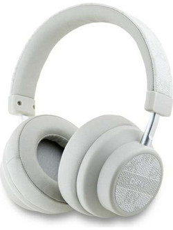 DKNY Checkered Pattern Pearl Ασύρματα Bluetooth Ακουστικά Over Ear Λευκά