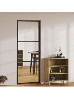 vidaXL Πόρτα Εσωτερική Γυάλινη Μαύρη 76x201.5cm 151198