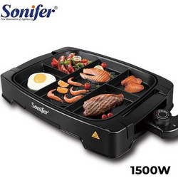 Sonifer SF-6074 Ηλεκτρική Ψησταριά Πλάκας 1500W με Ρυθμιζόμενο Θερμοστάτη 42x41cm