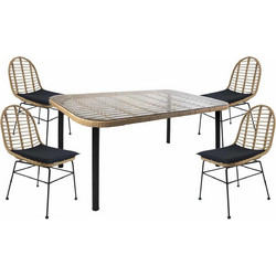 ArteLibre Ampius Σετ Τραπεζαρία Κήπου Rattan 5τμχ 14990283