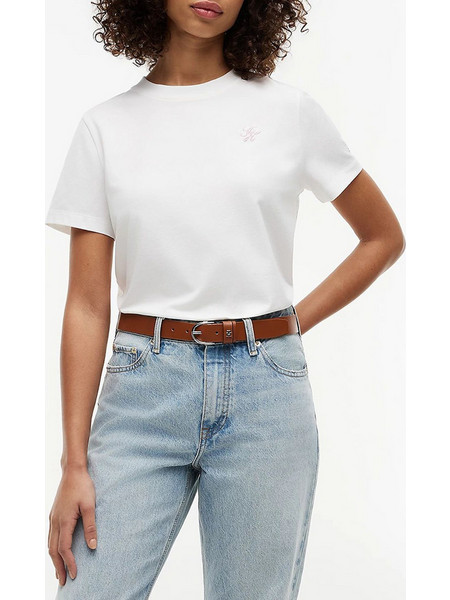 TOMMY HILFIGER TH SCRIPT REG C-NK SS TEE WW0WW49941-YBL Ecru