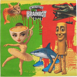 Χαρτοπετσέτες Πάρτι 2φυλλες Brainrot 33x33cm - 12 τμχ
