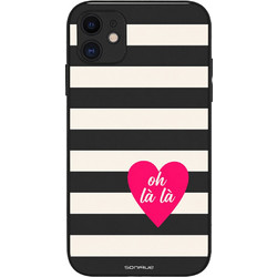 Sonique Stripe Stories Series Θήκη με Σχέδιο «Oh La La - Μαύρο» (iPhone 11)