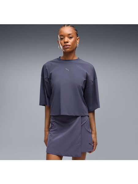 PUMA PUMATECH SENSE Oversized Warpknit Short Tee Γυναικείο T-Shirt σε Μωβ Χρώμα
