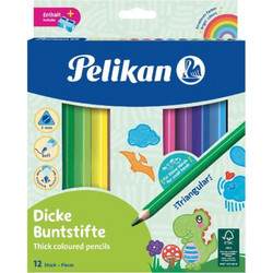 Pelikan Dicke Buntstifte Triangel Jumbo Ξυλομπογιές Σετ 12τμχ