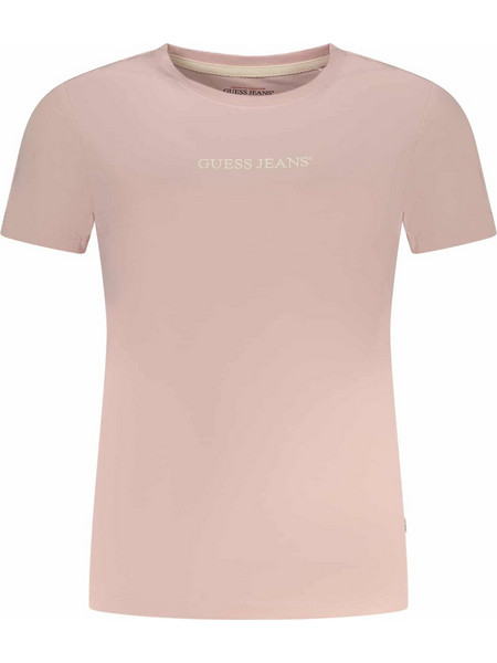 GUESS JEANS WOMEN'S SHORT SLEEVE T-SHIRT PINK Ροζ