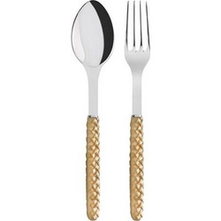 Σετ Σερβιρίσματος Κουτάλι-Πιρούνι Intreccio Beige (24 cm)