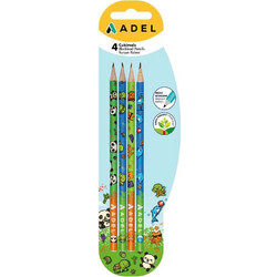 Adel μολύβια HB Cubimals σετ 4 σε blister