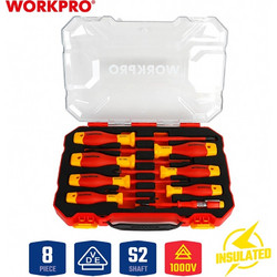 ΚΑΤΣΑΒΙΔΙΑ ΣΕΤ 8τμχ ΜΕ ΜΟΝΩΣΗ VDA ΕΩΣ 1000V WP204700 WORKPRO (PROFI) (ΚΑΡΤΕΛΑ)