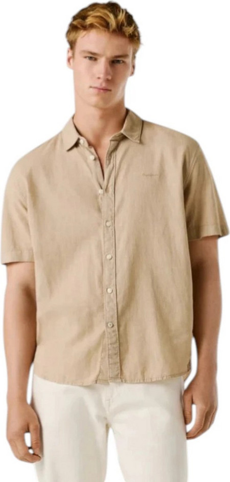 Pepe Jeans Ανδρικό Κοντομάνικο Πουκάμισο Percy PM3091193-845 Μπεζ