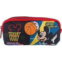 Must Mickey Never Give Up Κασετίνα με 2 Θήκες Μαύρη 563595