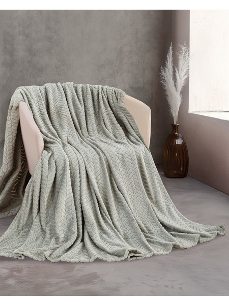 Κουβέρτα Jacquard Flannel Υπέρδιπλη 220x240 Harmonie Rythmos - Γκρί