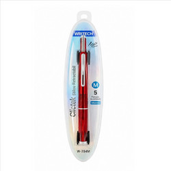 Writech Πένα Κουμπί με Αμπούλα Μπλέ Μελάνι Blister 2 Τεμάχια Medium Clictek Κόκκινο - 235.105936