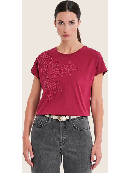 Gerry Weber γυναικείο Τ-shirt με κέντημα - N71700696038 Βυσσινί