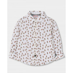 BOBOLI Poplin shirt printed for boy -BCI - 824015 - ΑΓΟΡΙ - white-red