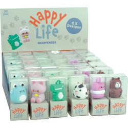 gim Display 36τεμ.6 σχέδια ξύστρα πλαστική life ζωάκια