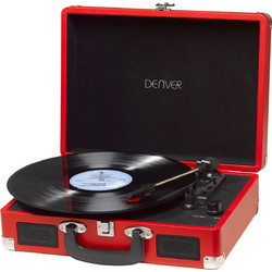 Denver VPL-120 MK2 Πικάπ Βαλιτσάκι με Ηχεία & Προενίσχυση USB Red