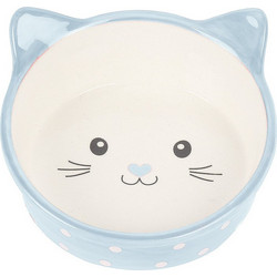 Happypet Ποτίστρα / Ταΐστρα Μπωλ Γάτας Polka Blue Sm 15cm/300ml