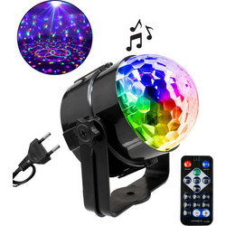 GLOBOSTAR(R) DISCOBALL 79601-1 Disco Μπάλα Φωτορυθμικό με RF Ασύρματο Χειριστήριο LED 15W 750lm 180 AC 220-240V IP20 Πολύχρωμο RGB - Μ11 x Π8.6 x Υ13cm