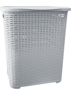 Καλάθι Απλύτων Πλαστικό Rattan 45lt Γκρι