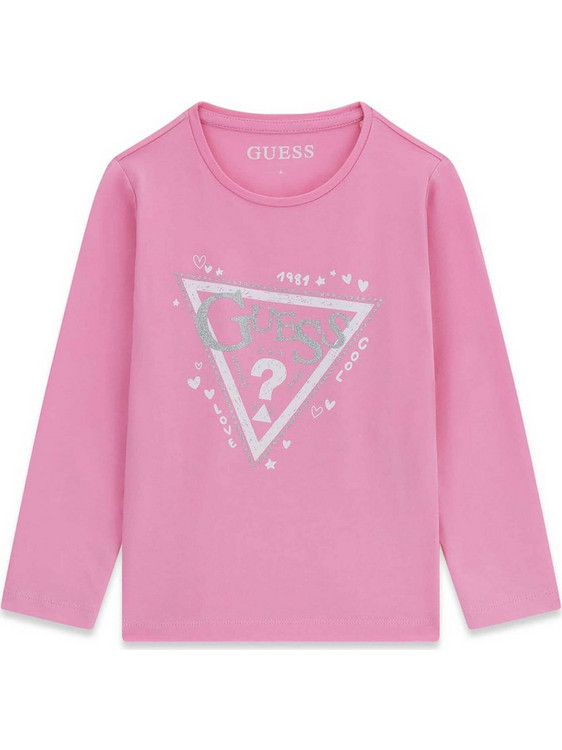 Guess LS Logo T-Shirt Μπλούζα Ροζ K6YI02K3663-G64W