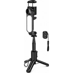 Gimbal Τρίποδο Hoco K90 Feliz Mini για Συσκευές 4.5" 7" με Φωτισμό και Τηλεχειρισμό Μαύρο