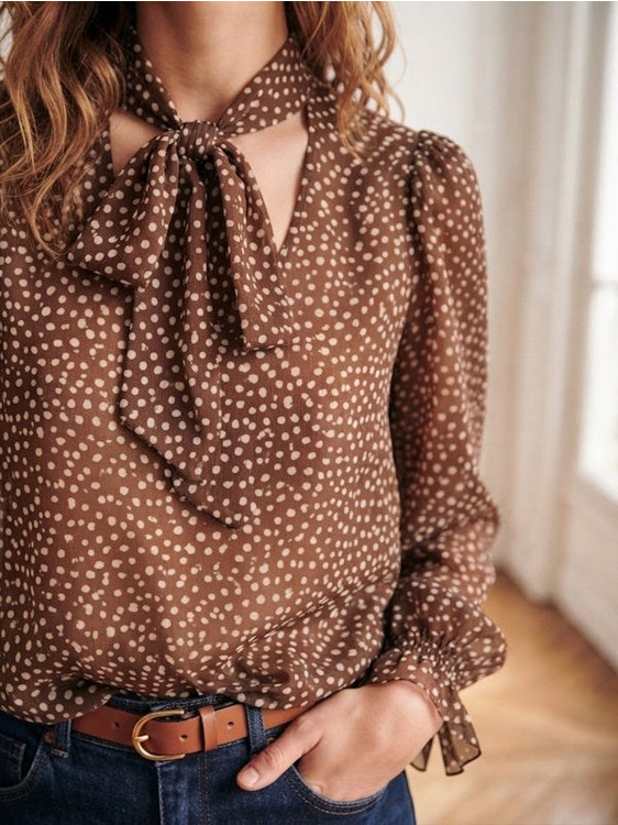 Polka Shirt in Brown
