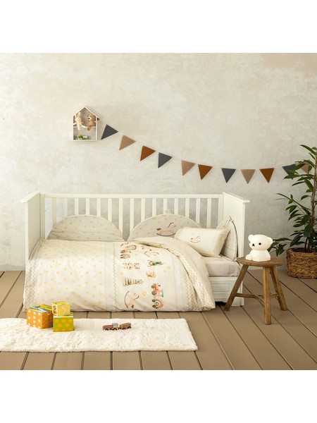 Κουβερλί Βρεφικό Toyland Ecru Nima 110x140cm 100% Βαμβάκι
