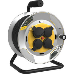 Technik Στροφείο 4 Θέσεων 1,5mm2 IP44 16A Ατσάλινο 25m