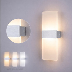 VenCore Aether Silver 6093-20031 - Μοντέρνο Επιτοίχιο Φωτιστικό Απλίκα LED 12W Ασημί Αλουμίνιο και Plexiglass με Ρυθμιζόμενο CCT Λευκό - Ημέρας - Θερμ