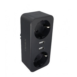 ΤΑΦ ΣΟΥΚΟ VENEX - 2 ΘΕΣΕΙΣ ΣΟΥΚΟ - 2 ΘΥΡΕΣ USB (TB2U2E) 24813