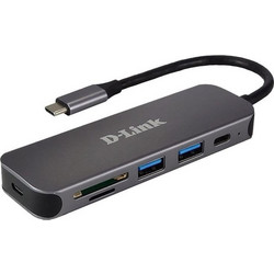 D-Link DUB-2325 USB Hub 3.0 USB-C με 5 Θύρες USB-A / USB-C / Card Reader & Εξωτερική Παροχή Ρεύματος