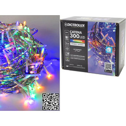 300 LED Πολύχρωμο Για Εξωτερικό Χώρο Με Διαφανές Καλώδιο Και Πρόγραμμα