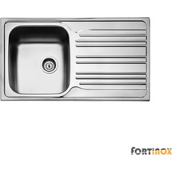 Fortinox Valley 25186 Ένθετος Νεροχύτης Inox Αντιστρεφόμενος Ματ 86x50cm