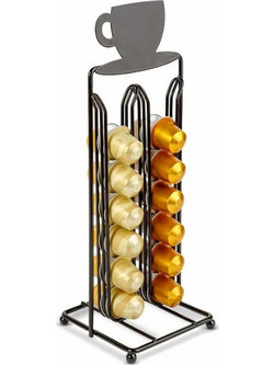 BEWELLO μεταλλική βάση για 28 κάψουλες Nespresso 12.5x11.5x34cm μαύρη (BW0998)