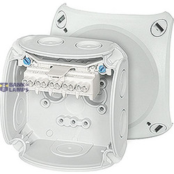 Junction box for indoor installation, grey, IP 66, with el. membranes, with 5-pole terminals, 2,5 mm2, CuDK 0202 GZ (DK 0202 G)
