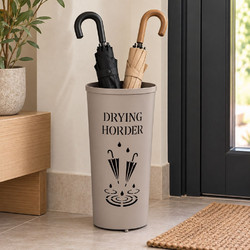 Ankor Μεταλλική Ομπρελοθήκη Taupe Ματ 24x24x48cm με Διάτρητο Σχέδιο