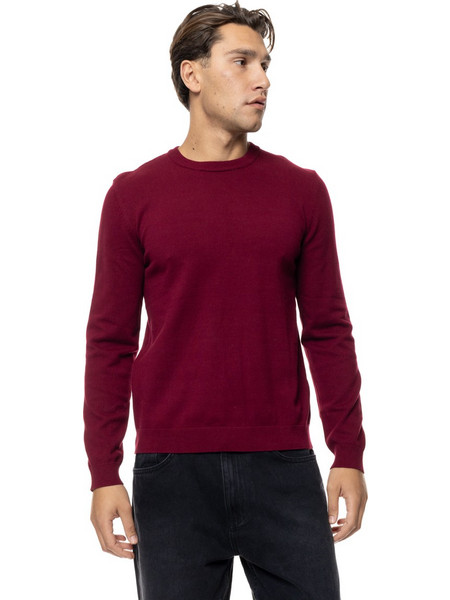 Biston Ανδρική πλεκτή μπλούζα crewneck 56-206-008 WINE RED