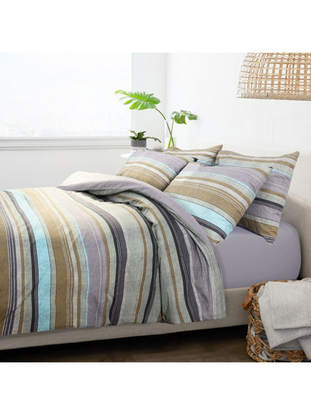 3192 Κουβερτίνα 100% Βαμβάκι Percale 160x240 2 τεμ. Γκρι Ημίδιπλο Nexttoo