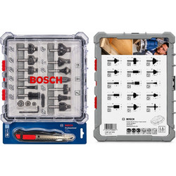 Bosch Φρεζες ρούτερ σετ 15τμχ + δώρο φαλτσέτα (0615997653)