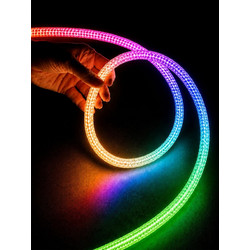 GLOWFLEX KLV-101-0514 Ταινία Neon Flex με Πλεκτή Υφασμάτινη Επένδυση LED 14W/m 840lm/m 360 DC 24V Αδιάβροχο IP65 120 x SMD5054 Chip/m Πολύχρωμο RGB+WW Dimmable - Sanan SMD Chip - Μ1000 x Π2.2 x Υ2.2 -