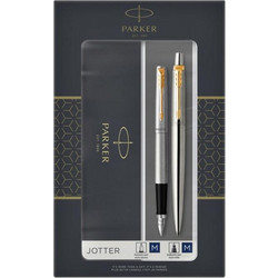 Parker Jotter Silver Stainless Steel ct Fountain Pen & Ballpen